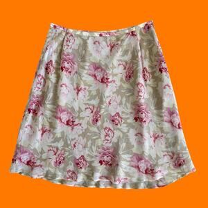 00's vintage fairy floral 100% silk chiffon y2k skirt Size 14P *runs small*